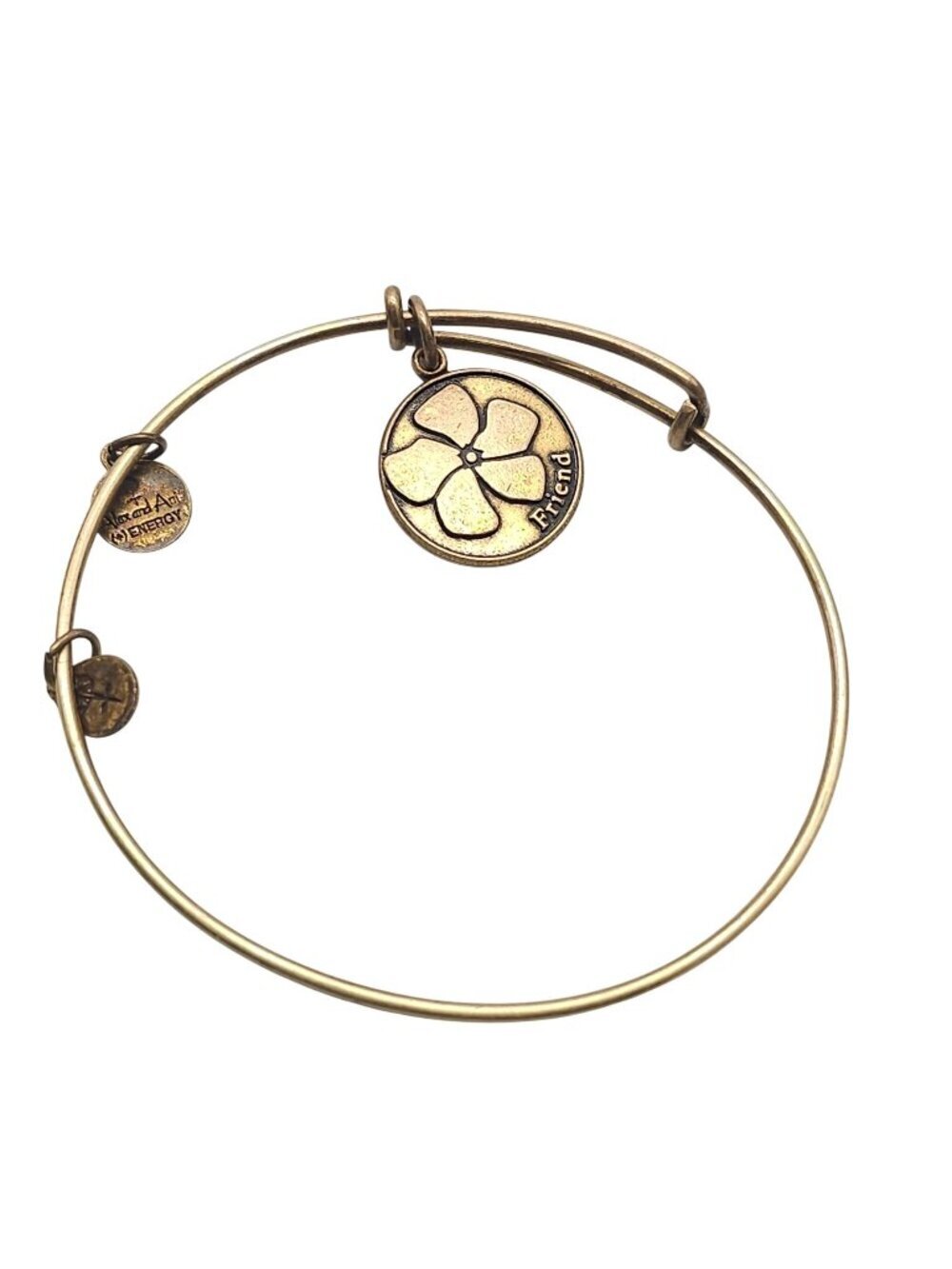Alex & Ani Gold-Tone "Friend" Expandable Charm Bangle Bracelet 2013
